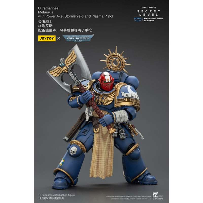 SPOTT-GR Warhammer 40,000 - Φιγούρα Δράσης Ultramarines Metaurus With Power Axe, Stormshield and Plasma Pistol Μεγέθους 13cm