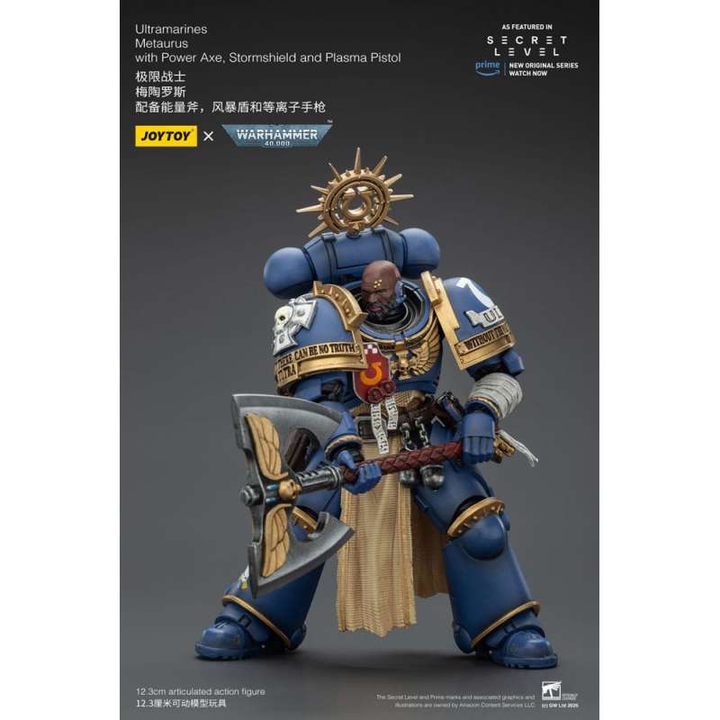 SPOTT-GR Warhammer 40,000 - Φιγούρα Δράσης Ultramarines Metaurus With Power Axe, Stormshield and Plasma Pistol Μεγέθους 13cm