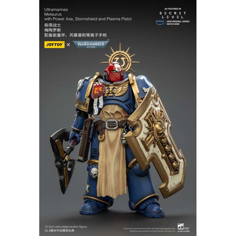 SPOTT-GR Warhammer 40,000 - Φιγούρα Δράσης Ultramarines Metaurus With Power Axe, Stormshield and Plasma Pistol Μεγέθους 13cm