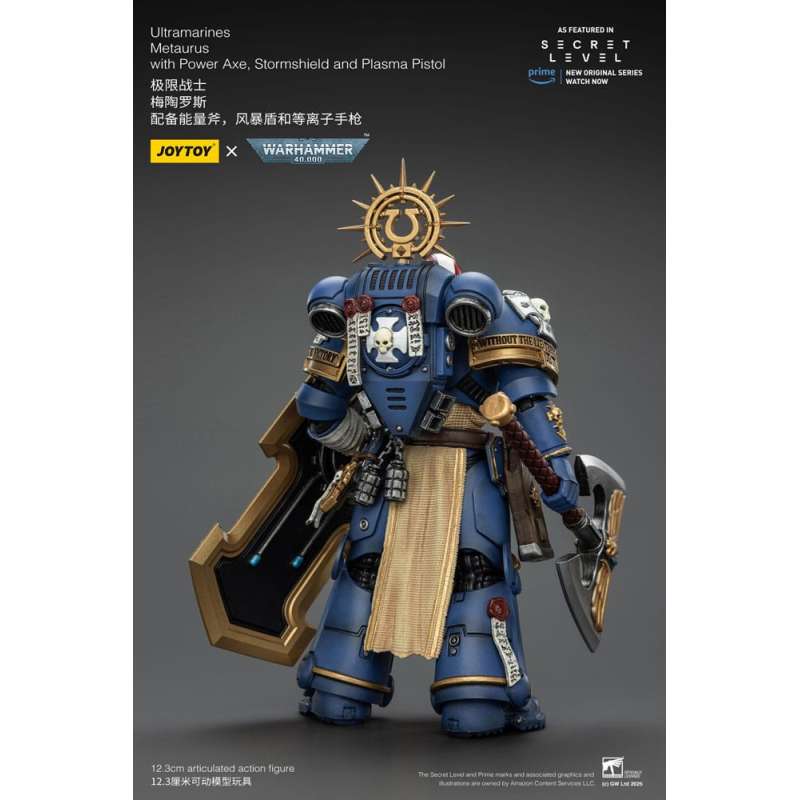 SPOTT-GR Warhammer 40,000 - Φιγούρα Δράσης Ultramarines Metaurus With Power Axe, Stormshield and Plasma Pistol Μεγέθους 13cm