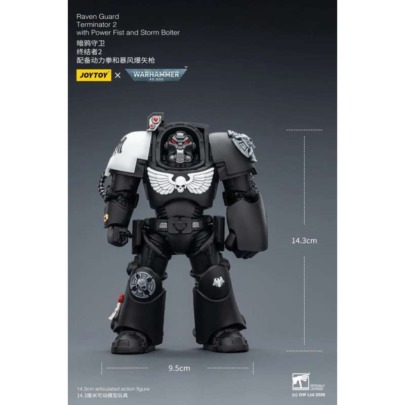 SPOTT-GR Warhammer 40,000 - Φιγούρα Δράσης Raven Guard Terminator 2 With Power Fist and Storm Bolter Μεγέθους 14cm