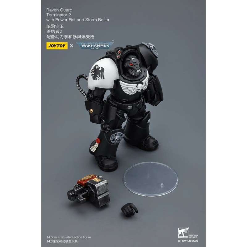 SPOTT-GR Warhammer 40,000 - Φιγούρα Δράσης Raven Guard Terminator 2 With Power Fist and Storm Bolter Μεγέθους 14cm