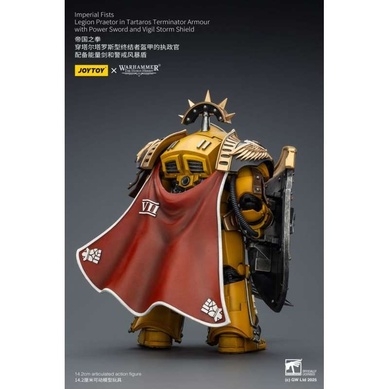 SPOTT-GR Warhammer Imperial Fists - Φιγούρα Δράσης Legion Praetor in Tartaros Terminator Armourwith Power Sword and Vigil Storm Shield Μεγέθους 14cm