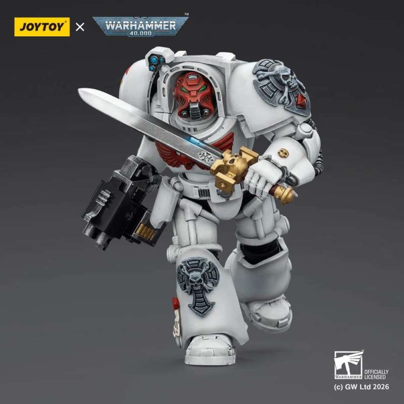 SPOTT-GR Warhammer 40,000 - Φιγούρα Δράσης White Scars Terminator 1 With Power Sword and Storm Bolter Μεγέθους 14cm
