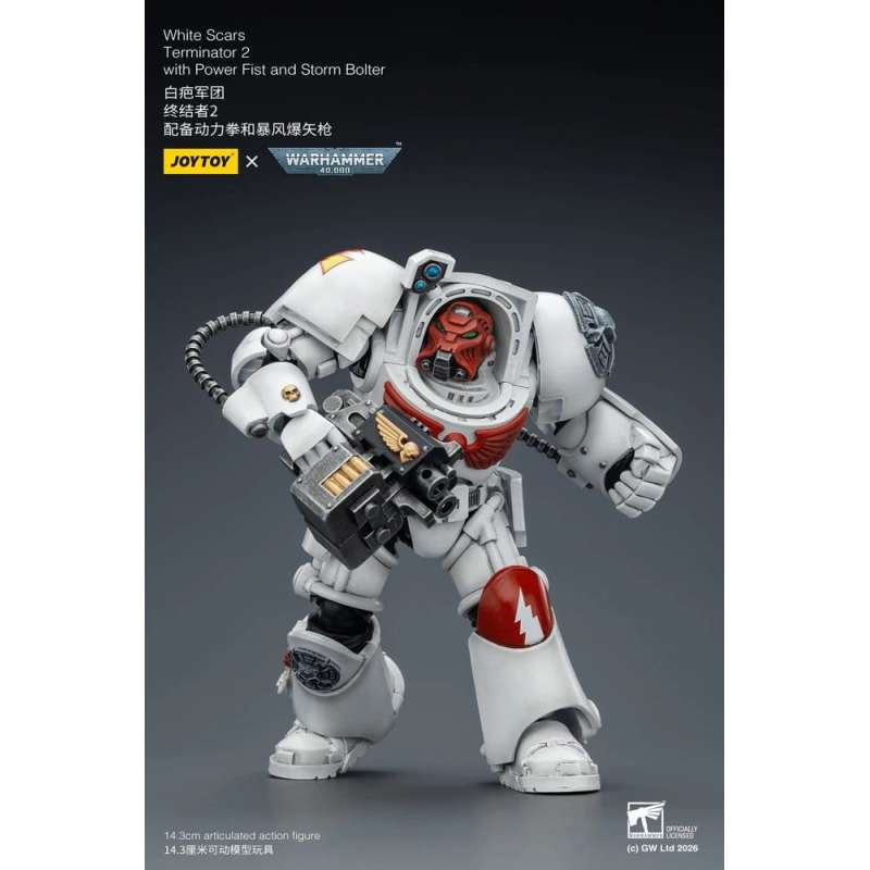 SPOTT-GR Warhammer 40,000 - Φιγούρα Δράσης White Scars Terminator 2 With Power Fist and Storm Bolter Μεγέθους 14cm