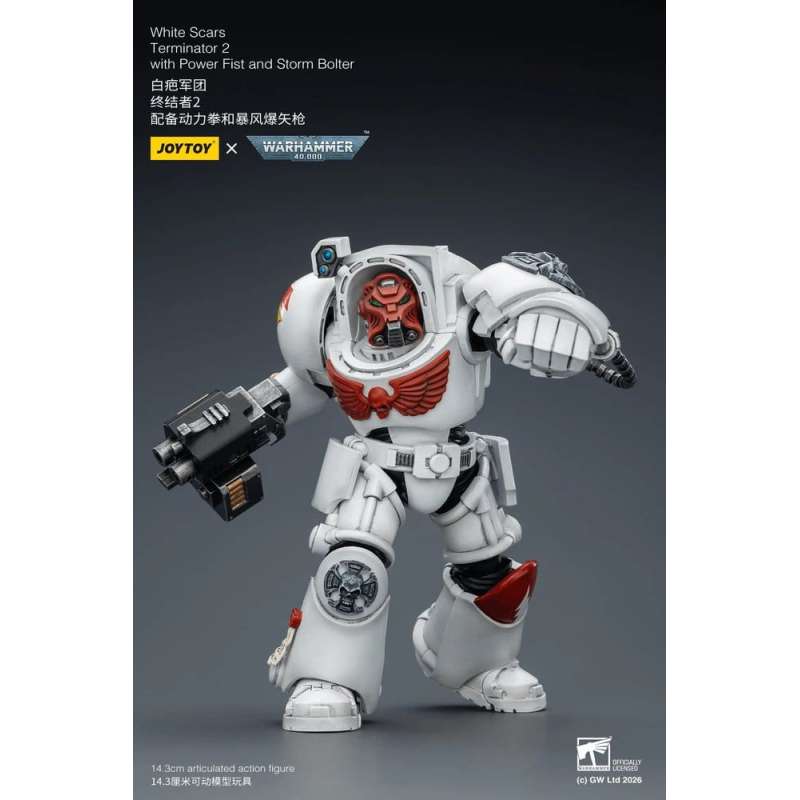 SPOTT-GR Warhammer 40,000 - Φιγούρα Δράσης White Scars Terminator 2 With Power Fist and Storm Bolter Μεγέθους 14cm