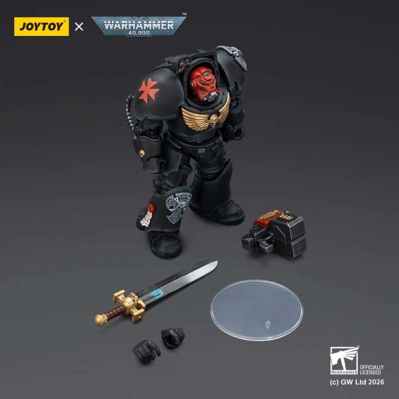 SPOTT-GR Warhammer 40,000 - Φιγούρα Δράσης Black Templars Terminator 1 With Power Sword and Storm Bolter Μεγέθους 14cm