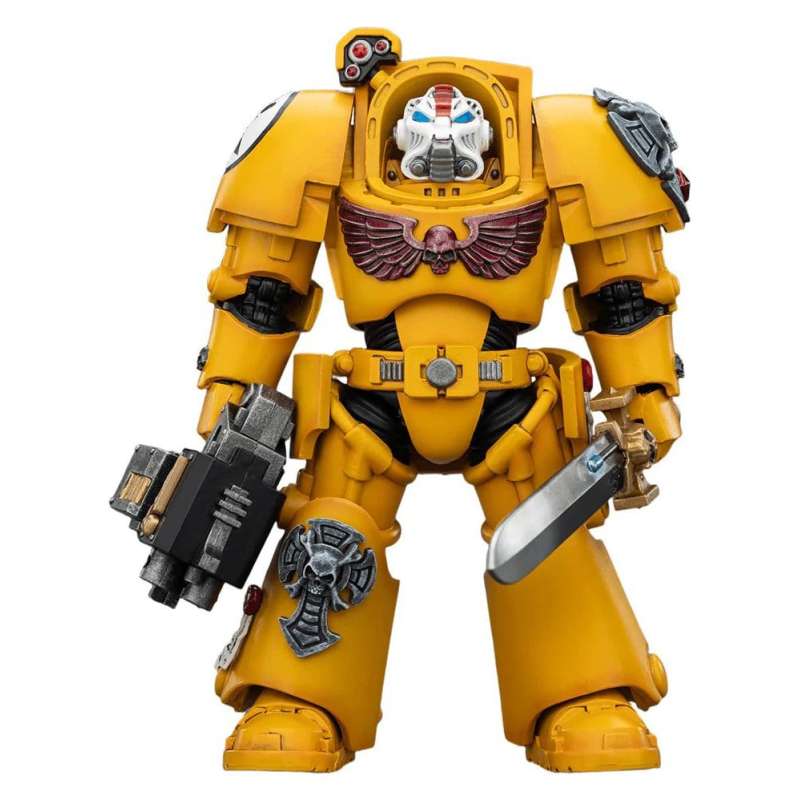 SPOTT-GR Warhammer 40,000 - Φιγούρα Δράσης Imperial Fists Terminator 1 With Power Sword and Storm Bolter Μεγέθους 14cm