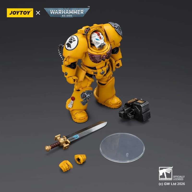 SPOTT-GR Warhammer 40,000 - Φιγούρα Δράσης Imperial Fists Terminator 1 With Power Sword and Storm Bolter Μεγέθους 14cm