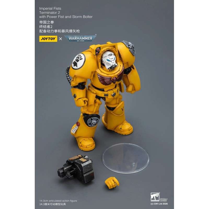 SPOTT-GR Warhammer 40,000 - Φιγούρα Δράσης Imperial Fists Terminator 2 With Power Fist and Storm Bolter Μεγέθους 14cm
