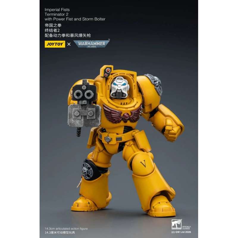 SPOTT-GR Warhammer 40,000 - Φιγούρα Δράσης Imperial Fists Terminator 2 With Power Fist and Storm Bolter Μεγέθους 14cm