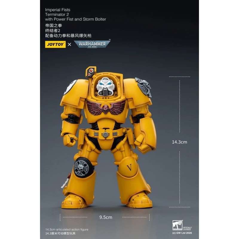 SPOTT-GR Warhammer 40,000 - Φιγούρα Δράσης Imperial Fists Terminator 2 With Power Fist and Storm Bolter Μεγέθους 14cm