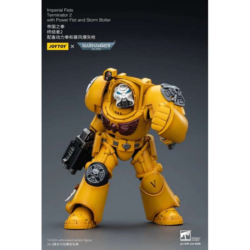 SPOTT-GR Warhammer 40,000 - Φιγούρα Δράσης Imperial Fists Terminator 2 With Power Fist and Storm Bolter Μεγέθους 14cm