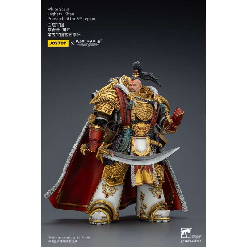 SPOTT-GR Warhammer The Horus Heresy - Φιγούρα Δράσης White Scars Jaghatai Khan Primarch of the Vth Legion Μεγέθους 19cm