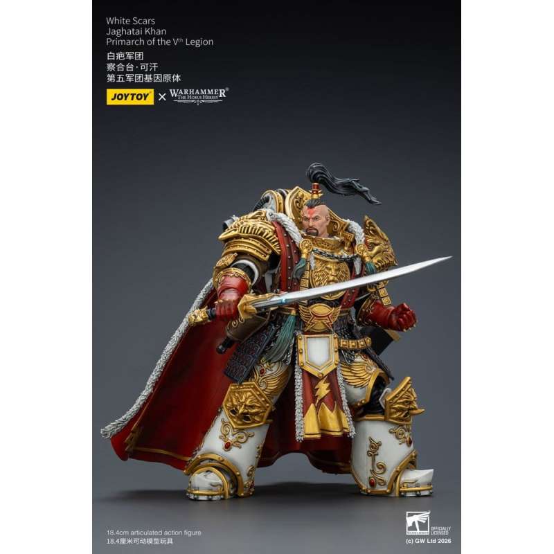 SPOTT-GR Warhammer The Horus Heresy - Φιγούρα Δράσης White Scars Jaghatai Khan Primarch of the Vth Legion Μεγέθους 19cm