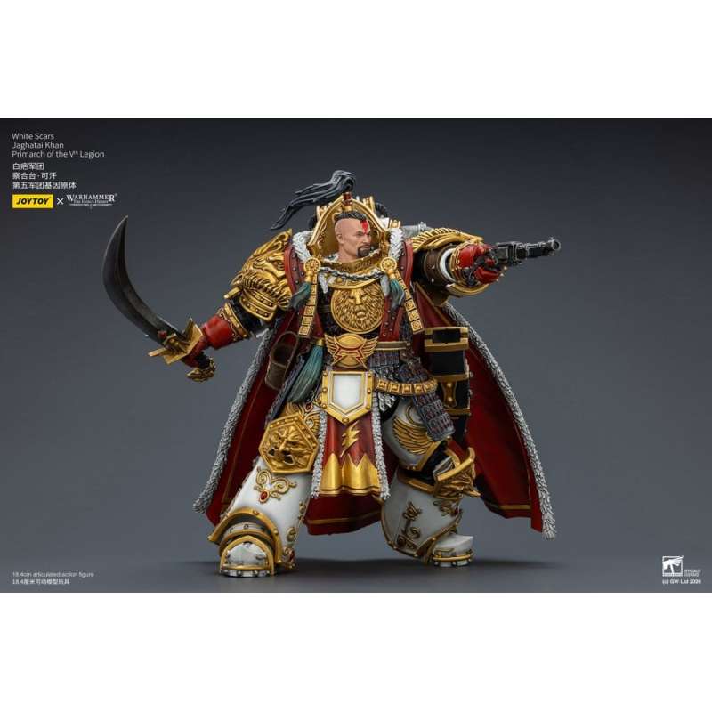 SPOTT-GR Warhammer The Horus Heresy - Φιγούρα Δράσης White Scars Jaghatai Khan Primarch of the Vth Legion Μεγέθους 19cm