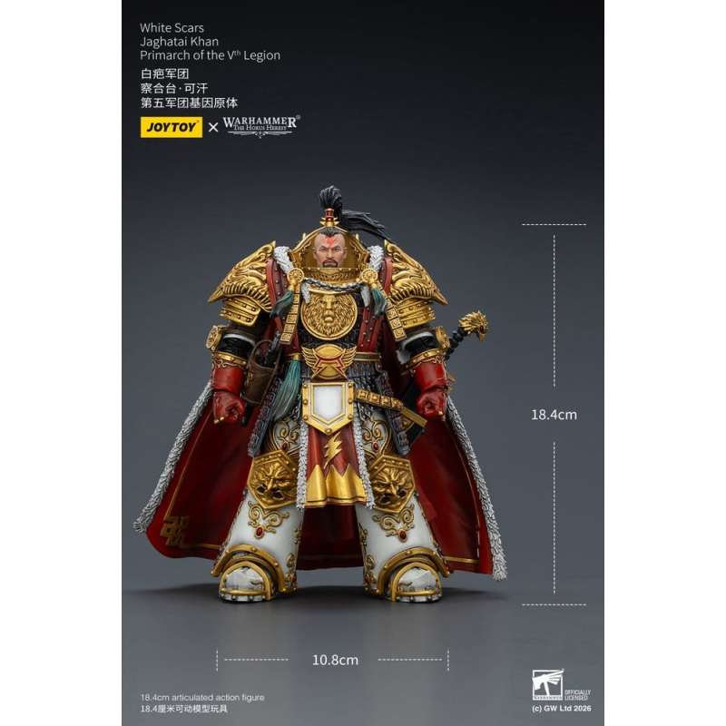 SPOTT-GR Warhammer The Horus Heresy - Φιγούρα Δράσης White Scars Jaghatai Khan Primarch of the Vth Legion Μεγέθους 19cm