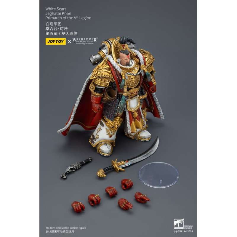 SPOTT-GR Warhammer The Horus Heresy - Φιγούρα Δράσης White Scars Jaghatai Khan Primarch of the Vth Legion Μεγέθους 19cm