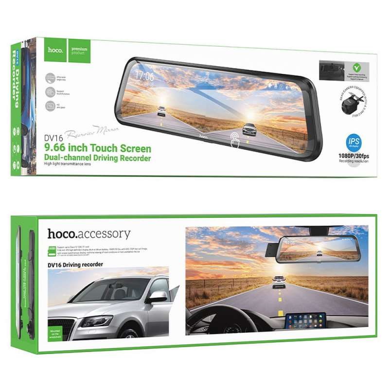 SPOTT-GR Hoco DV16 - Dashcam Αυτοκινήτου με Καθρέφτη Οθόνη 9.66