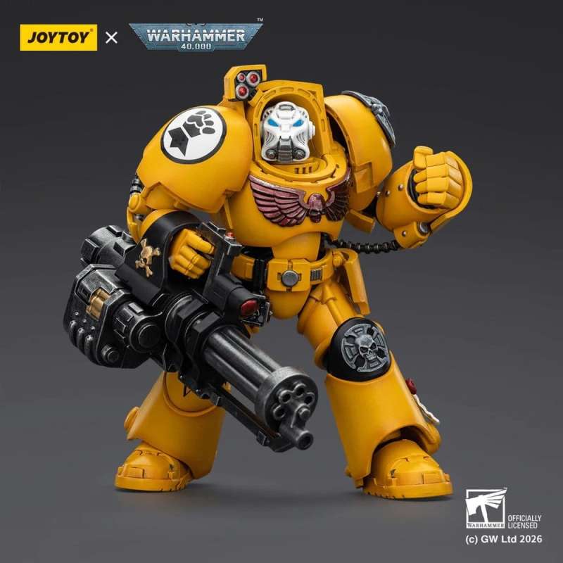 SPOTT-GR Warhammer 40,000 - Φιγούρα Δράσης Imperial Fists Terminator 3 With Power Fist and Assault Cannon Μεγέθους 14cm