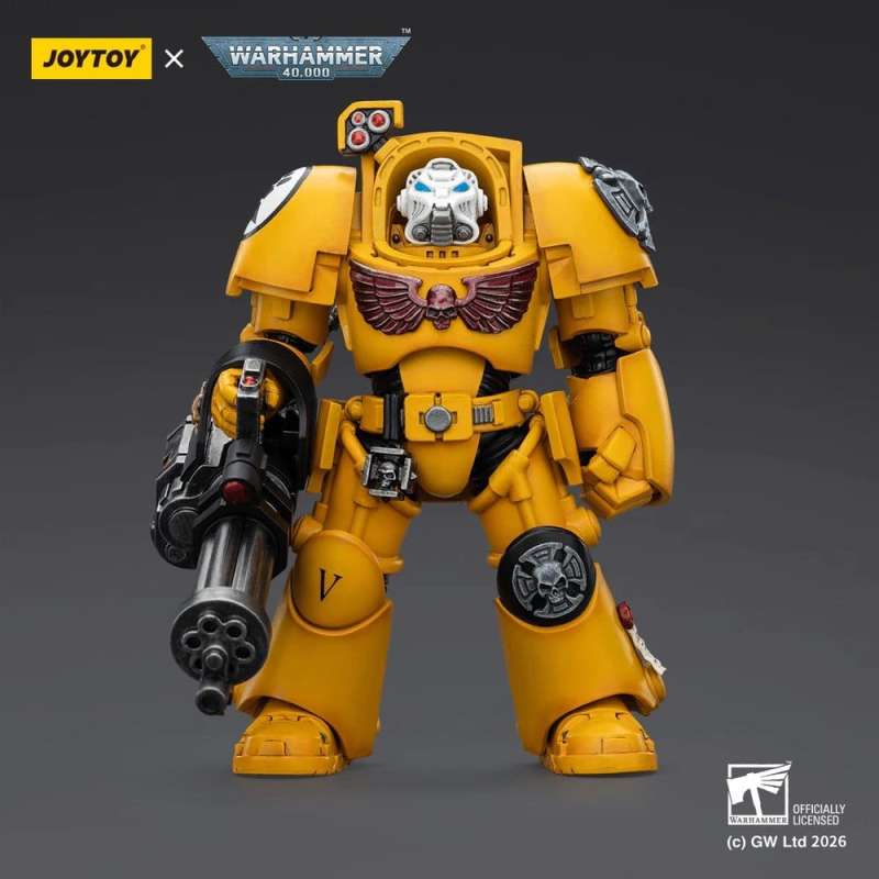 SPOTT-GR Warhammer 40,000 - Φιγούρα Δράσης Imperial Fists Terminator 3 With Power Fist and Assault Cannon Μεγέθους 14cm