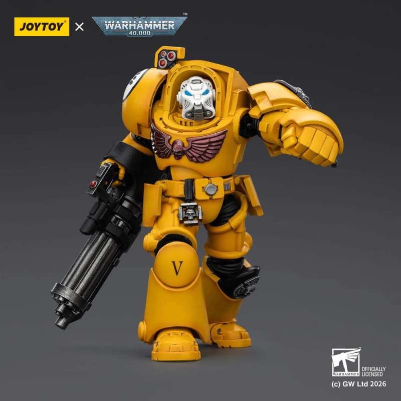 SPOTT-GR Warhammer 40,000 - Φιγούρα Δράσης Imperial Fists Terminator 3 With Power Fist and Assault Cannon Μεγέθους 14cm