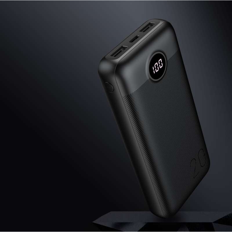 SPOTT-GR Veger L20S - Power Bank 20000mAh (PD Quick Charge 3.0 2A 20W) σε Μαύρο Χρώμα (VP2039PD / W2039PD)