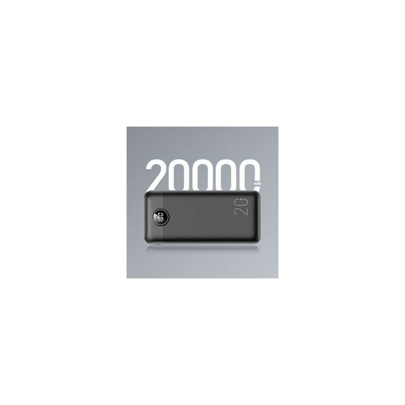 SPOTT-GR Veger L20S - Power Bank 20000mAh (PD Quick Charge 3.0 2A 20W) σε Μαύρο Χρώμα (VP2039PD / W2039PD)