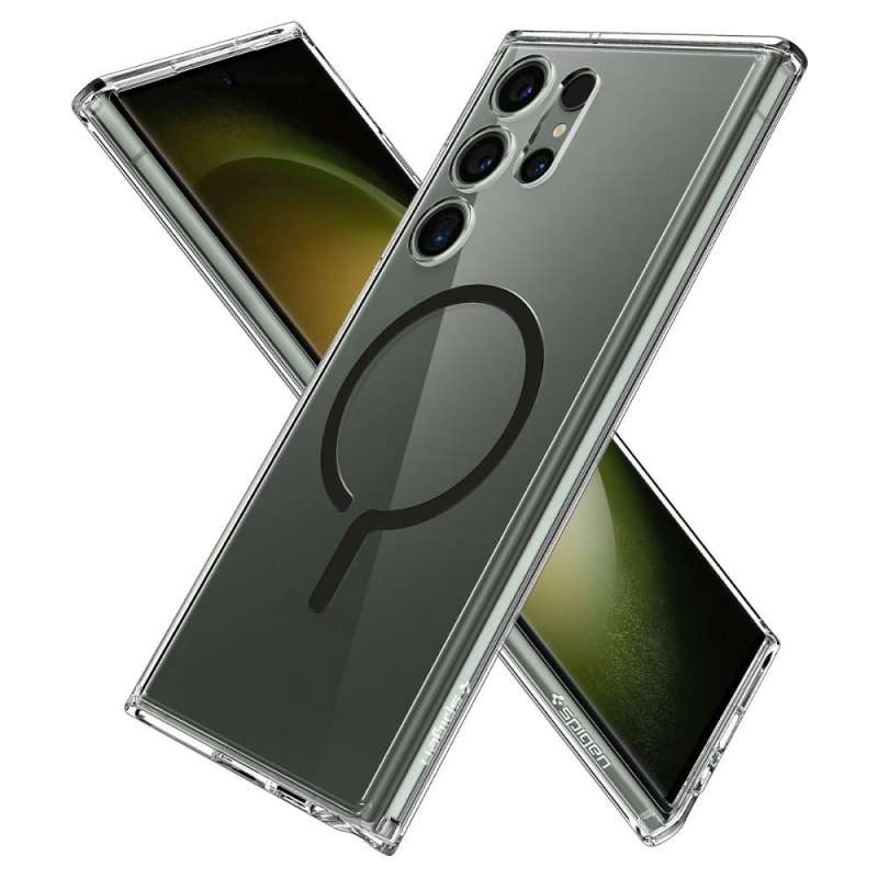 SPOTT-GR Spigen Ultra Hybrid Onetap Ring - Θήκη με Υποστήριξη MagSafe Samsung Galaxy S23 Ultra σε Μαύρο Χρώμα