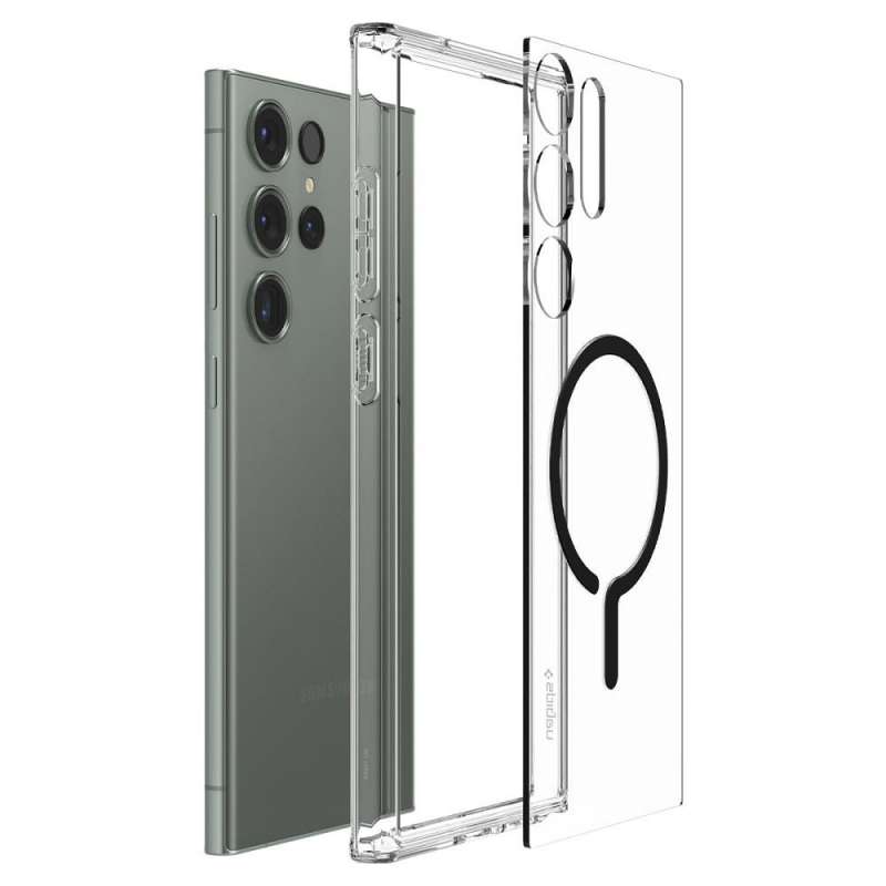 SPOTT-GR Spigen Ultra Hybrid Onetap Ring - Θήκη με Υποστήριξη MagSafe Samsung Galaxy S23 Ultra σε Μαύρο Χρώμα
