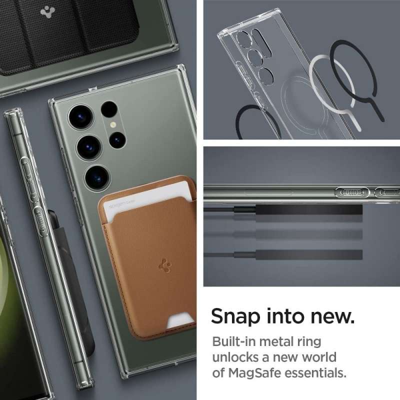 SPOTT-GR Spigen Ultra Hybrid Onetap Ring - Θήκη με Υποστήριξη MagSafe Samsung Galaxy S23 Ultra σε Μαύρο Χρώμα