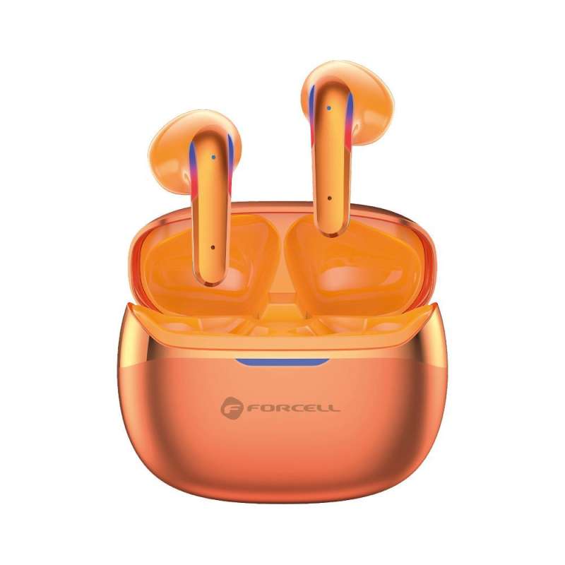 SPOTT-GR Forcell F-Audio Pulse Air - Ασύρματα In-Ear Ακουστικά Bluetooth με ENC (Ακύρωση Θορύβου) σε Πορτοκαλί Χρώμα