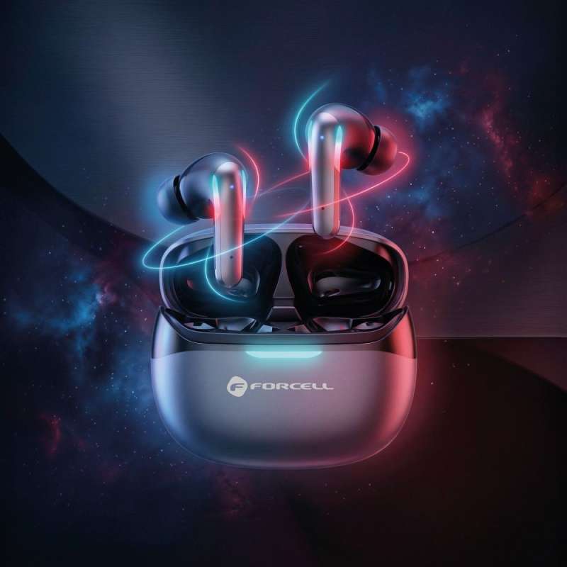 SPOTT-GR Forcell F-Audio Pulse Pro - Ασύρματα In-Ear Ακουστικά Bluetooth με ANC και ENC (Ακύρωση Θορύβου) σε Μαύρο Χρώμα