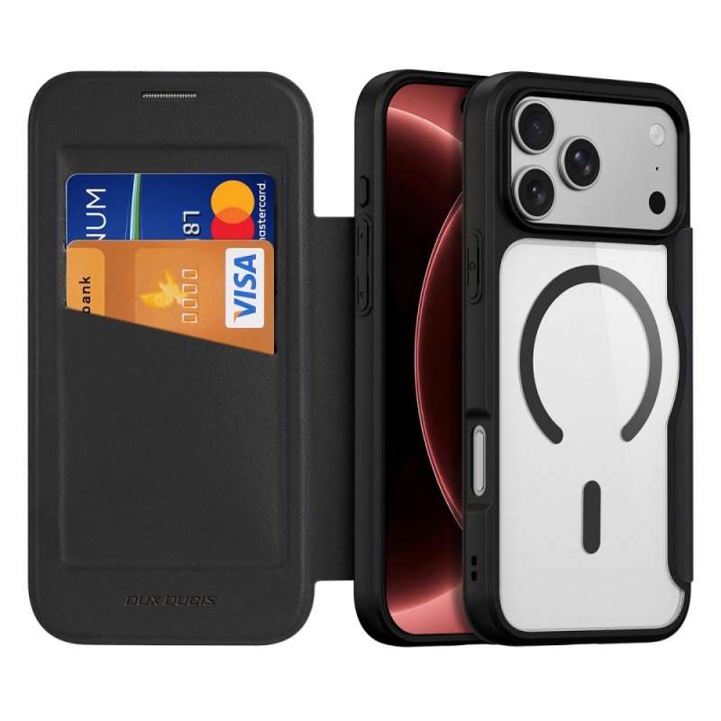 SPOTT-GR Dux Ducis Skin Pro - Θήκη με Υποστήριξη MagSafe για Apple iPhone 17 Pro (Open Ring Version) σε Μαύρο Χρώμα